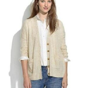 Madewell Wool Alpaca Blend Button Up Lightweight Cardigan Sweater
